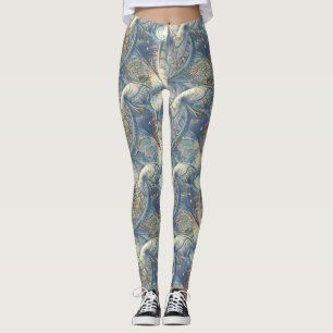 Leggings Diseño de patrón rico en rococo con ayuda de oro