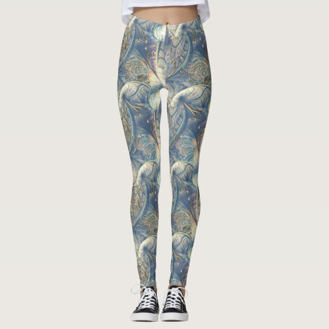 Leggings Diseño de patrón rico en rococo con ayuda de oro (Anverso)