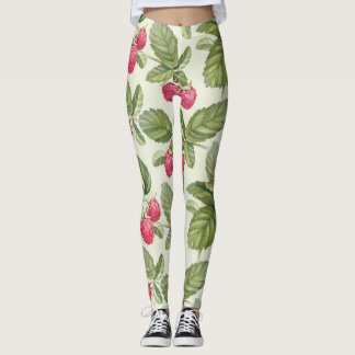 Leggings Diseño de patrón sin foco de frambuesa de color ag
