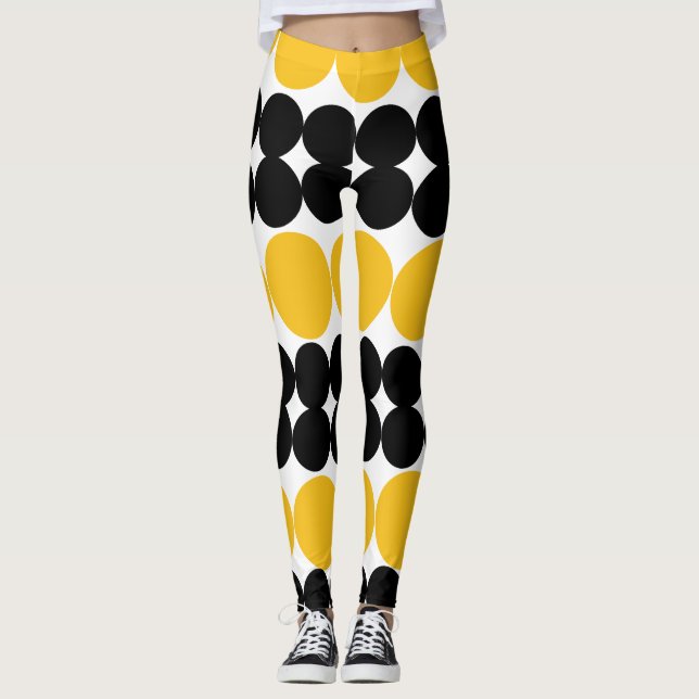 Leggings Diseño de patrones amarillos y negros (Anverso)