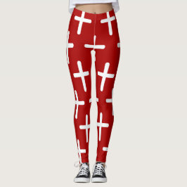 Leggings Diseño de patrones cruzados cristianos