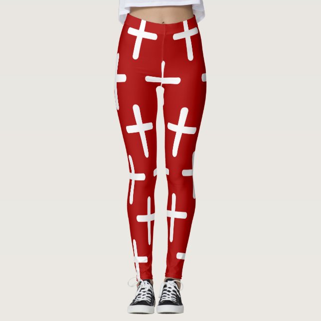 Leggings Diseño de patrones cruzados cristianos (Anverso)