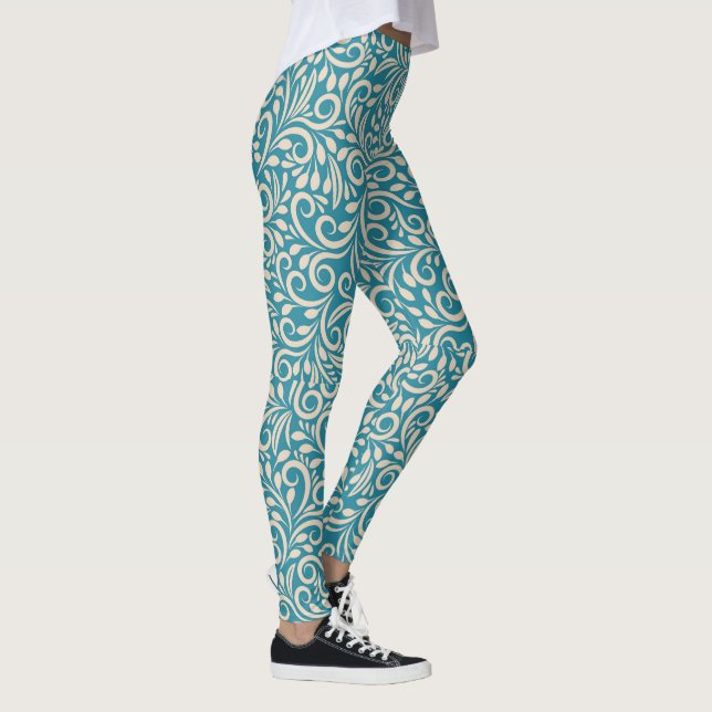 Leggings Diseño de patrones de arte floral (Derecha)