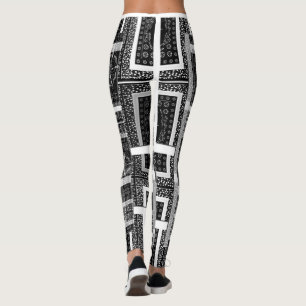 Leggings diseño de patrones de colores negros y blancos imp
