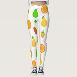 Leggings Diseño de patrones de frutas exóticas