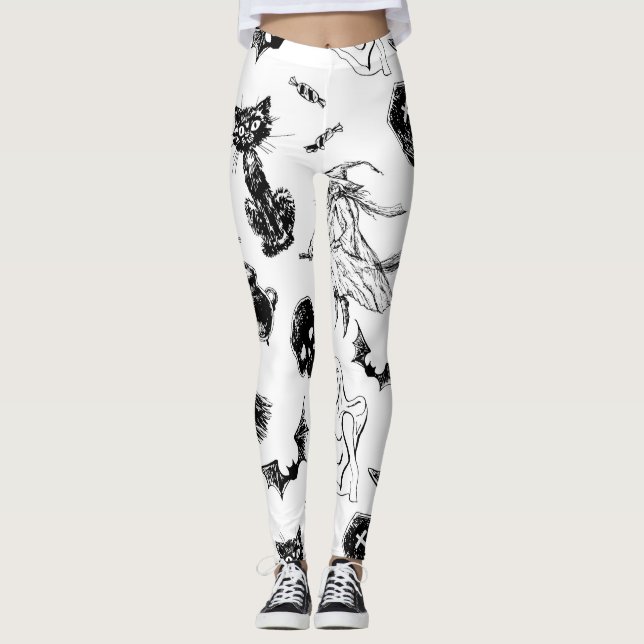 Leggings Diseño de patrones de Halloween (Anverso)