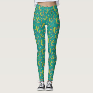Leggings Diseño de patrones de rana de árbol de vegetación
