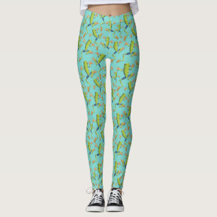 Leggings Diseño de patrones de rana de árbol de vegetación