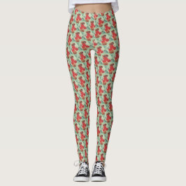 Leggings Diseño de patrones de rosa floral