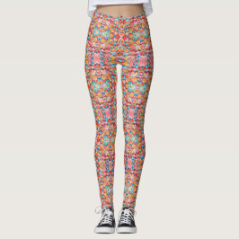 Leggings Diseño de patrones florales principalmente rosa