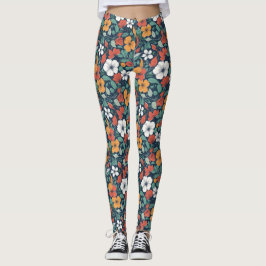 Leggings Diseño de patrones florales simples