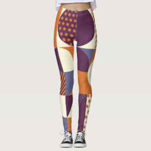 Leggings Diseño de patrones geométricos de estilo retro