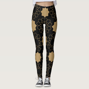 Leggings Diseño de patrones geométricos islámicos turco