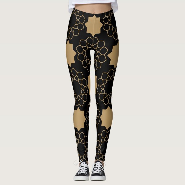Leggings Diseño de patrones geométricos islámicos turco (Anverso)