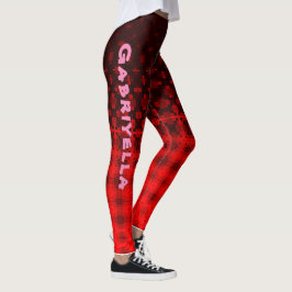 Leggings Diseño de patrones rojos DIY de plantilla