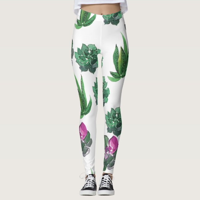 Leggings Diseño de patrones sin inconvenientes de acuarela (Anverso)