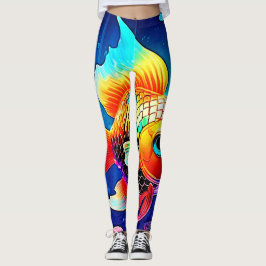 Leggings Diseño de peces de arrecife oceánica arcoiris
