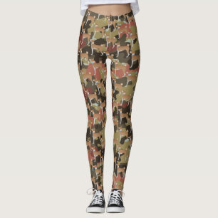 Leggings Diseño de Perro Basenji Blanco y Rojo