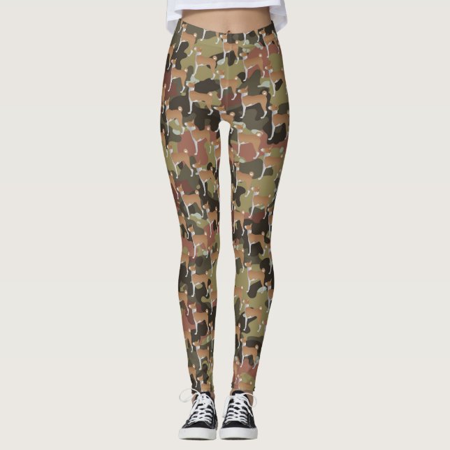 Leggings Diseño de Perro Basenji Blanco y Rojo (Anverso)