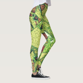 Leggings Diseño de piedra volcánica pintada de amarillo pál