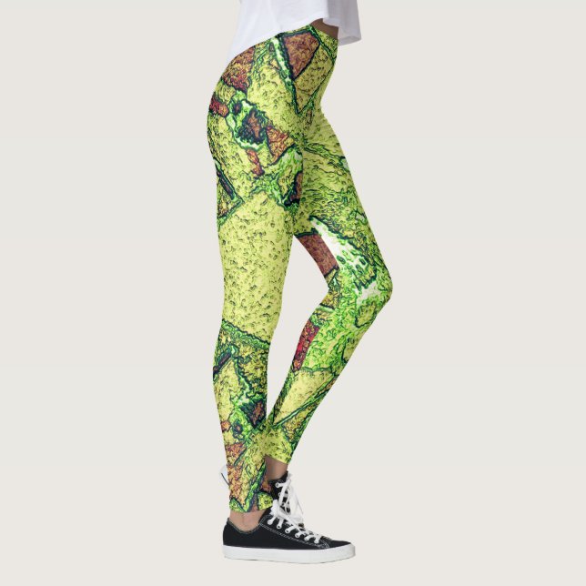 Leggings Diseño de piedra volcánica pintada de amarillo pál (Derecha)