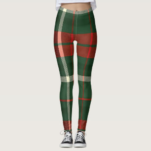 Leggings Diseño de plástico cálido en rojo, verde y blanco