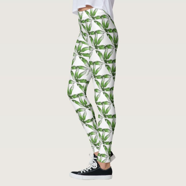 Leggings - Diseño de Pluma Verde (Izquierda)