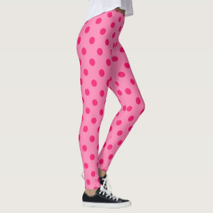 Leggings Diseño De Puntos De Polka Rosado En Pink