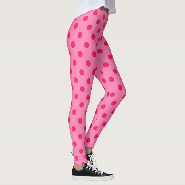 Leggings Diseño De Puntos De Polka Rosado En Pink (Subido por el creador)
