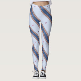 Leggings Diseño de rayas azules y blancas