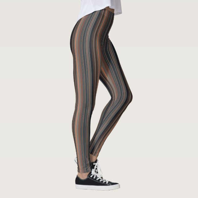 Leggings Diseño de rayas de bosques de bosque oscuro (Derecha)