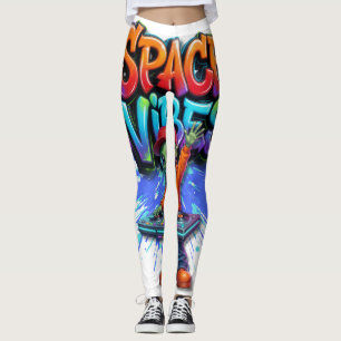 Leggings Diseño de Streetwear de Música DJ Alien Vibes Espa