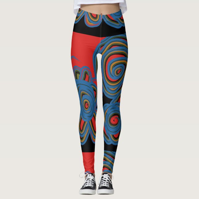 Leggings Diseño de Swirl Floral Americano (Anverso)