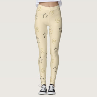 Leggings Diseño de tinta de las estrellas de las piernas