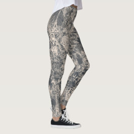 Leggings Diseño de Toile de París negro elegante