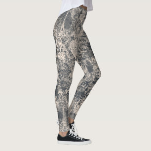 Leggings Diseño de Toile de París negro elegante