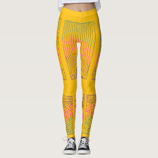 Leggings Diseño de tres líneas Bolso mensajero rosa púrpura