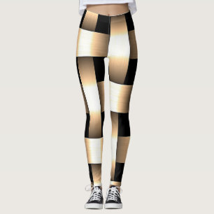 Leggings Diseño de trineo dorado ~ Tan ~ Negro ~ Oro ~ ~