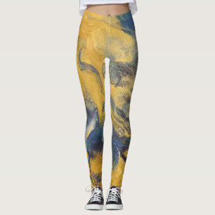 Leggings Diseño de vertido acrílico dorado