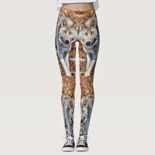 Leggings Diseño de vida silvestre del Lobo Ártico Blanco