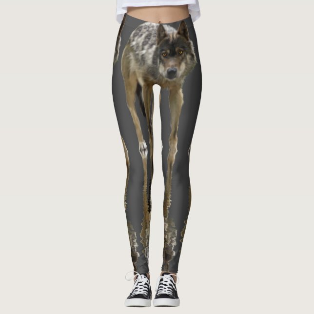 Leggings Diseño de vida silvestre Timber Wolf (Anverso)