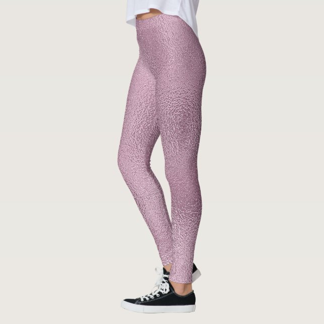 Leggings Diseño de vidrio rosa brillante (Izquierda)