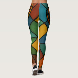 Leggings Diseño de vidrio tintado estilo Tiffany de ciervo