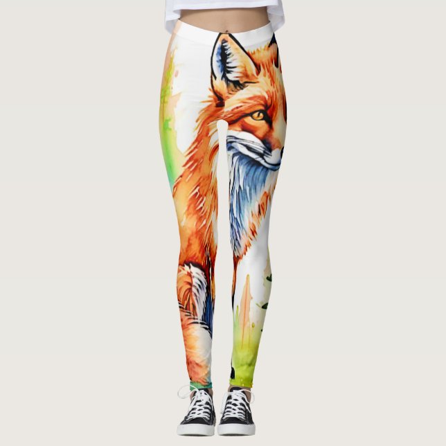 Leggings Diseño de vista de Fox de bosque (Anverso)