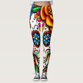 Leggings Diseño del cráneo de azúcar