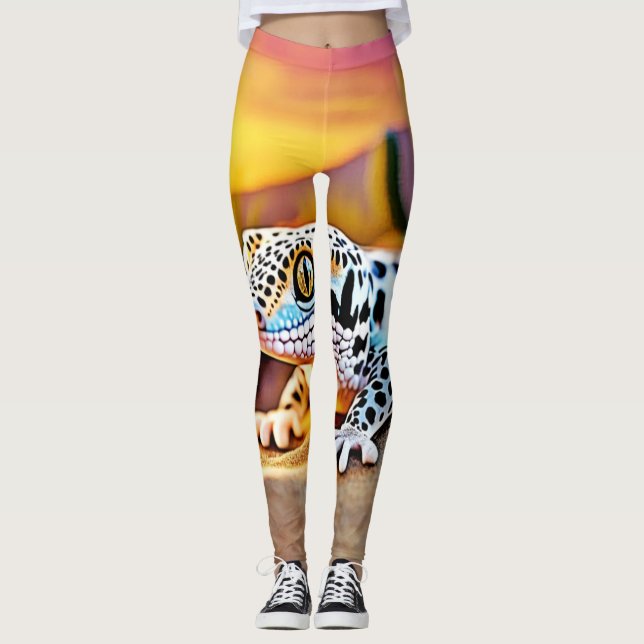 Leggings Diseño del desierto de Leopard Gecko (Anverso)