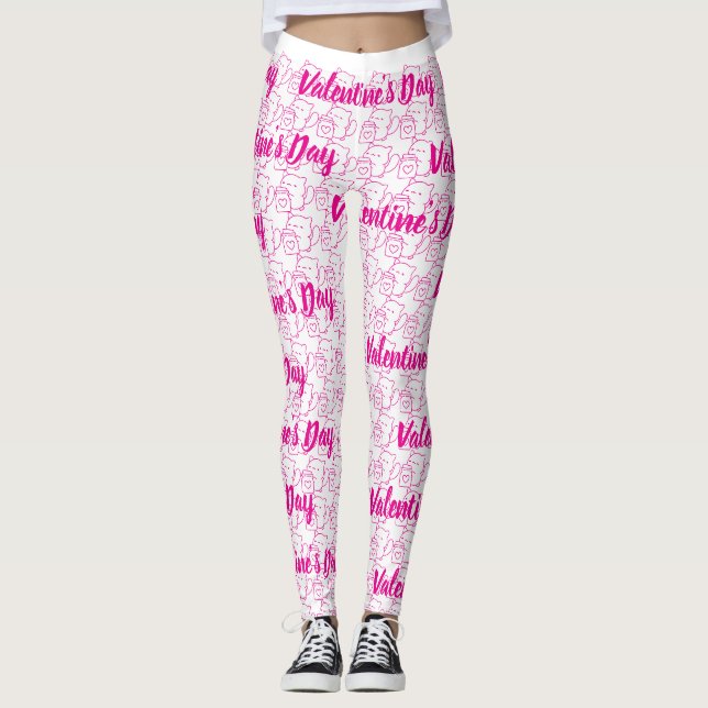 Leggings Diseño del Día de San Valentín romántico (Anverso)