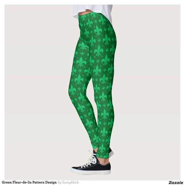 Leggings Diseño del patrón de flor verde de lis (Subido por el creador)