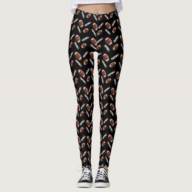 Leggings Diseño del patrón de fútbol americano (Anverso)