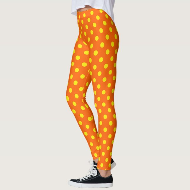 Leggings Diseño del patrón de puntos de polka amarillo sobr (Subido por el creador)